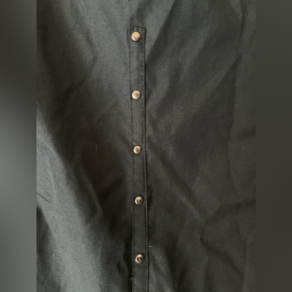 Lili Lalande Button snap down long sleeve black shirt Studded Sz M - Picture 7 of 14